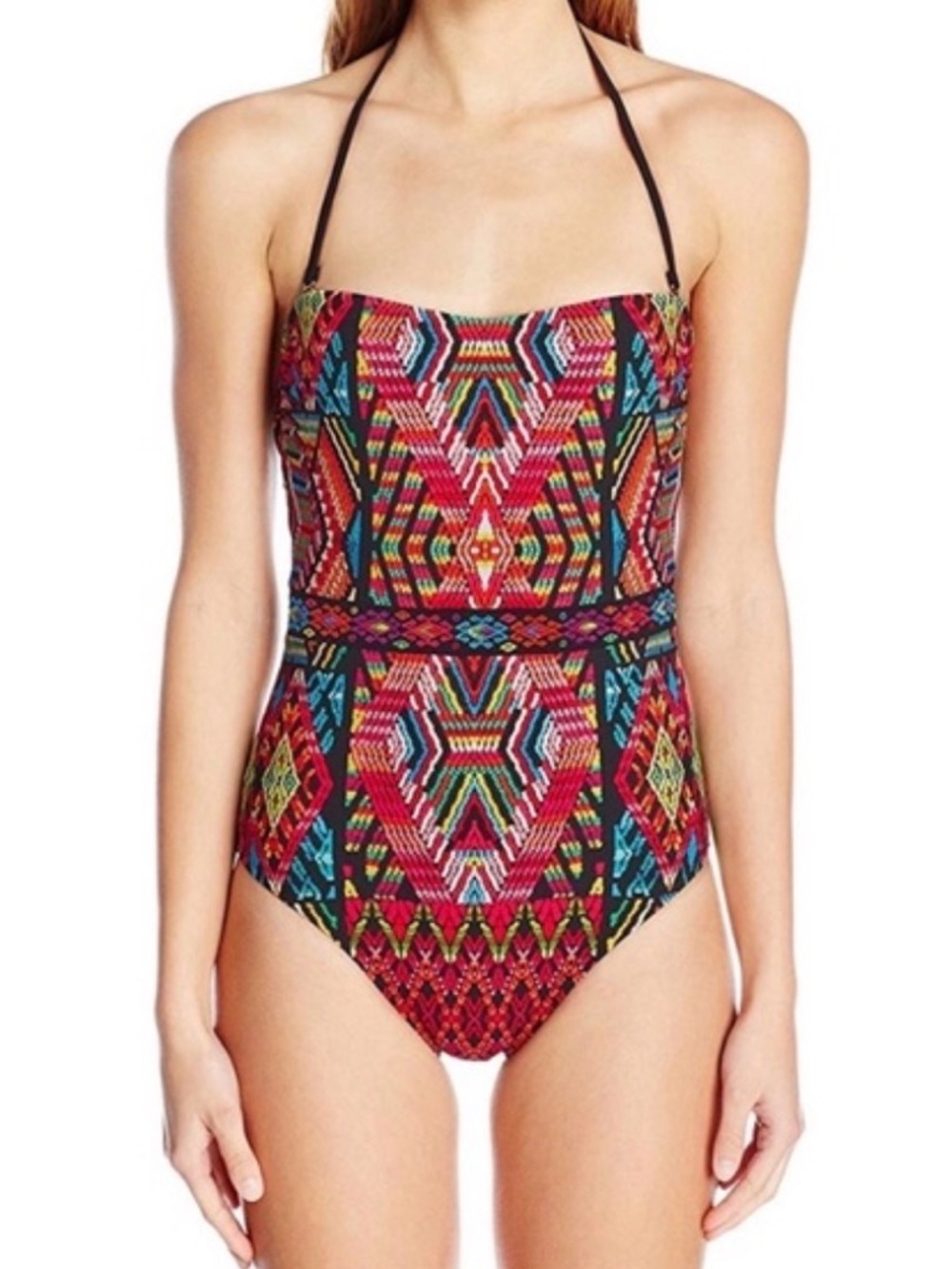 Nanette Lepore "Mayan Mosaic Seductress" One-Piece Swimsuit L
